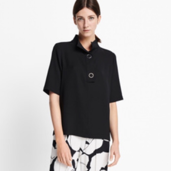 Someday Zinala Short Sleeve Shirt Large Grommet Snap Top Black - Picture 1 of 9